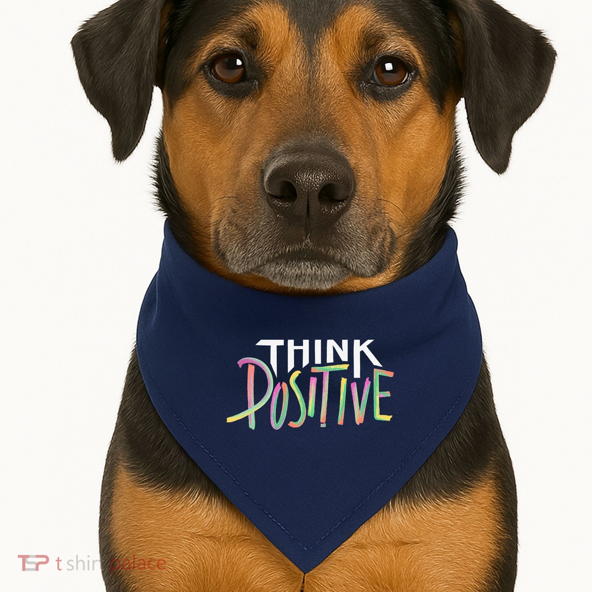 Think Positive Inspirational USA-Made Doggie Bandana