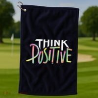 Think Positive Inspirational Golf Towel thumb 1