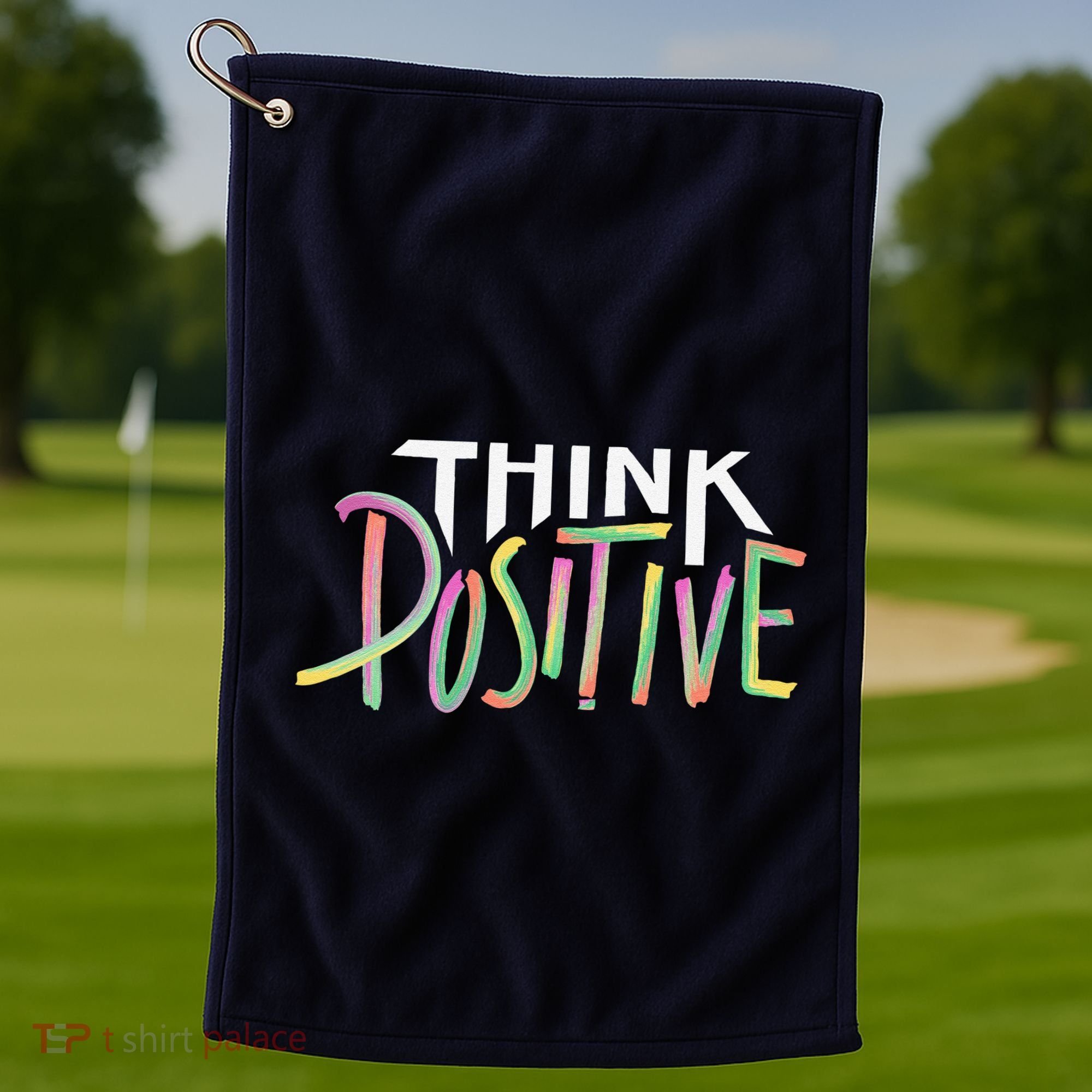 Think Positive Inspirational Golf Towel