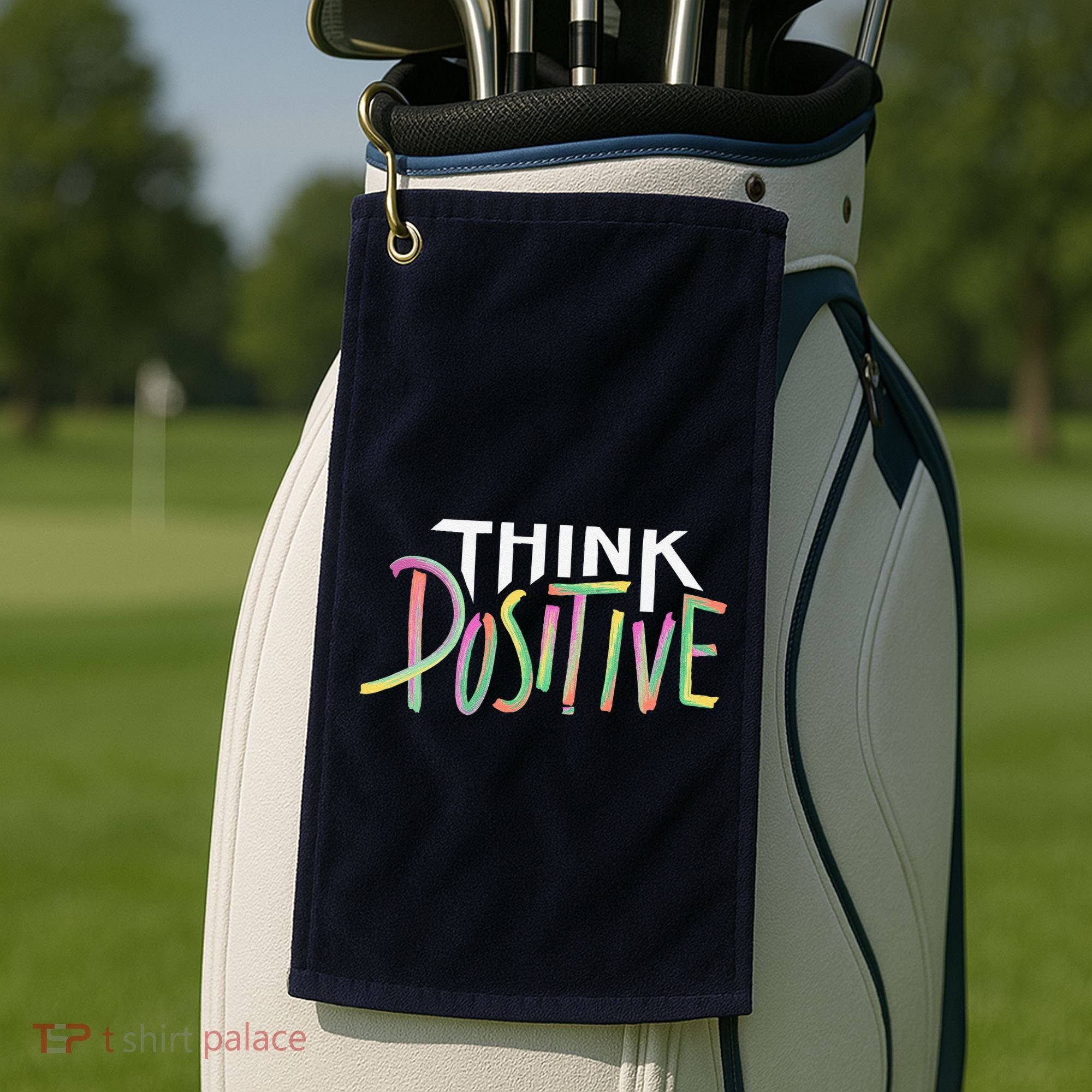 Think Positive Inspirational Golf Towel