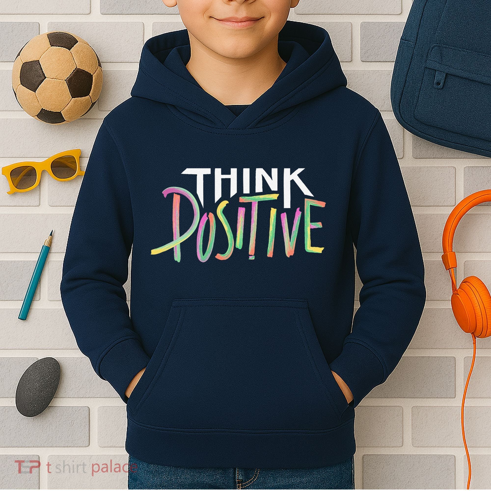 Think Positive Inspirational Kids Hoodie