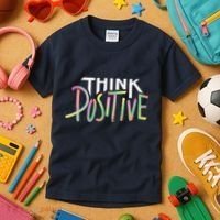 Think Positive Inspirational Kids T-Shirt thumb 3