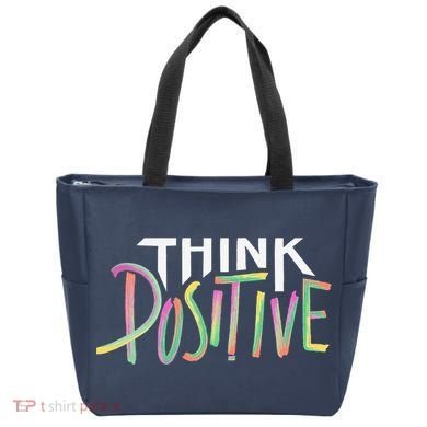 Think Positive Inspirational Tote Bag