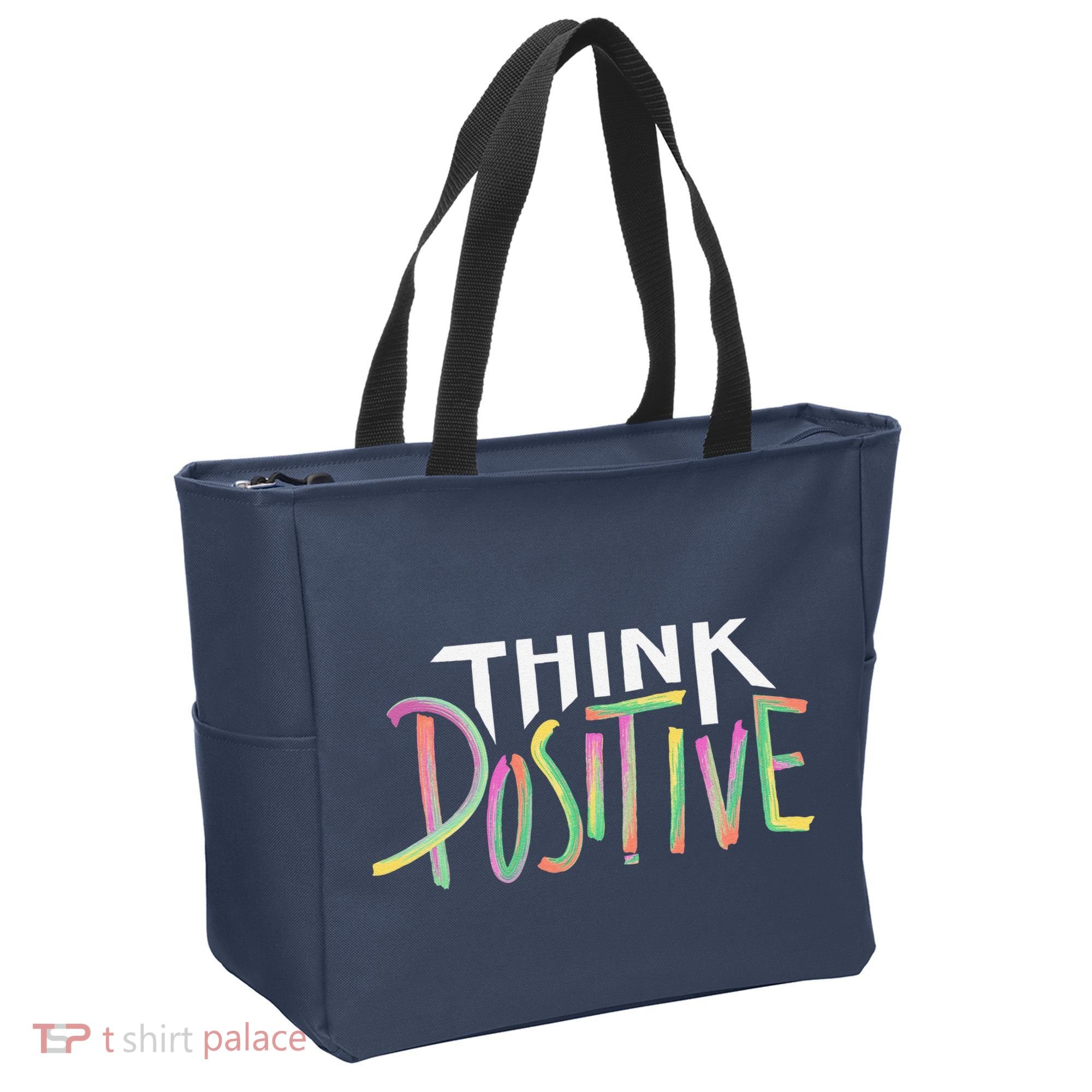 Think Positive Inspirational Tote Bag