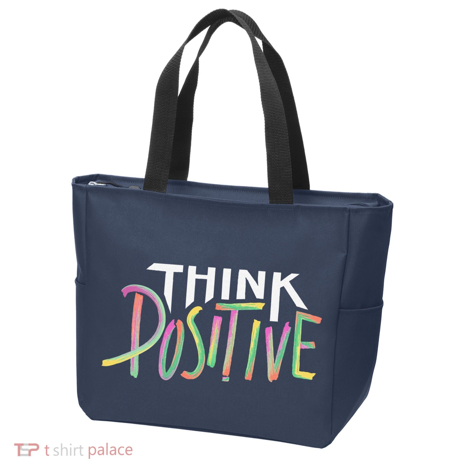 Think Positive Inspirational Tote Bag