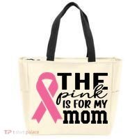 The Pink Is For My Mom Breast Cancer Awareness Tote Bag thumb 0