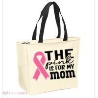 The Pink Is For My Mom Breast Cancer Awareness Tote Bag thumb 2