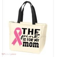 The Pink Is For My Mom Breast Cancer Awareness Tote Bag thumb 3