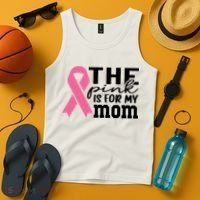 The Pink Is For My Mom Breast Cancer Awareness Tank Top thumb 4