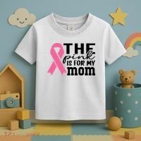 The Pink Is For My Mom Breast Cancer Awareness Toddler T-Shirt thumb 3