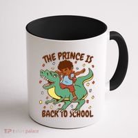 The Prince Is Back To School Dinosaur Dab Coffee Mug thumb 1