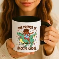 The Prince Is Back To School Dinosaur Dab Coffee Mug thumb 3