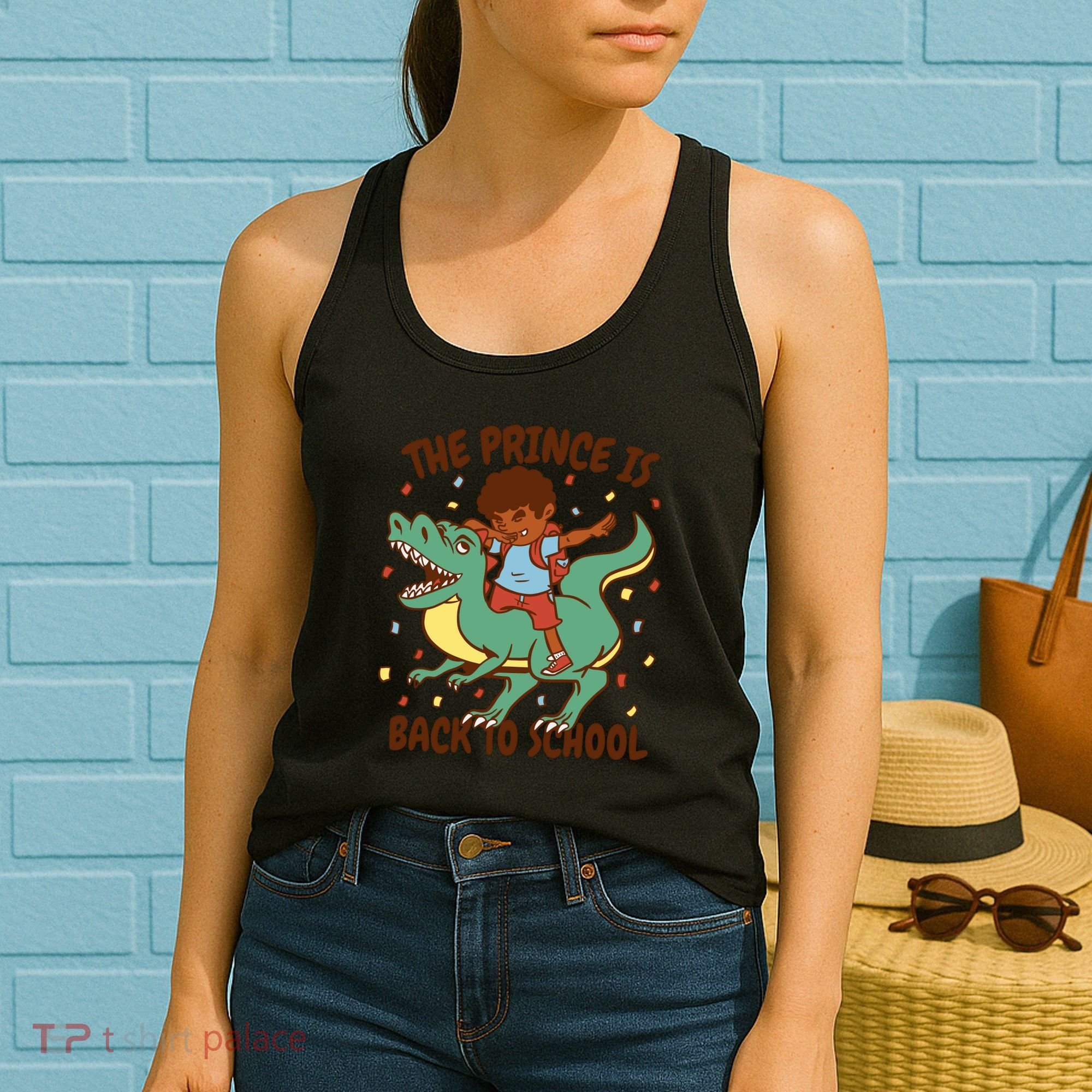 The Prince Is Back To School Dinosaur Dab Women's Tank Top