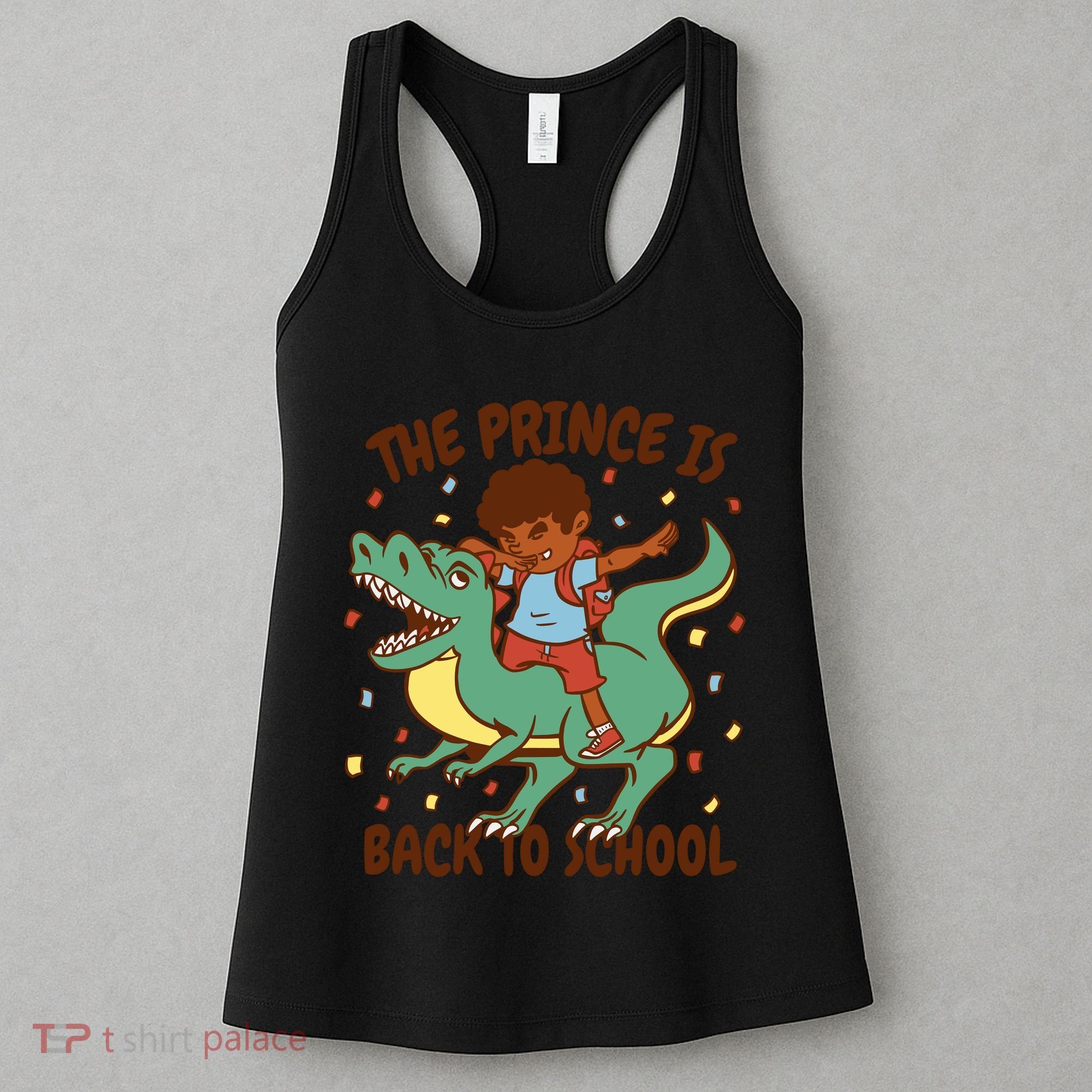 The Prince Is Back To School Dinosaur Dab Women's Tank Top