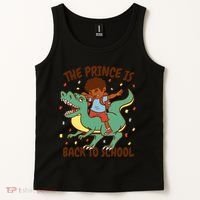 The Prince Is Back To School Dinosaur Dab Tank Top thumb 2