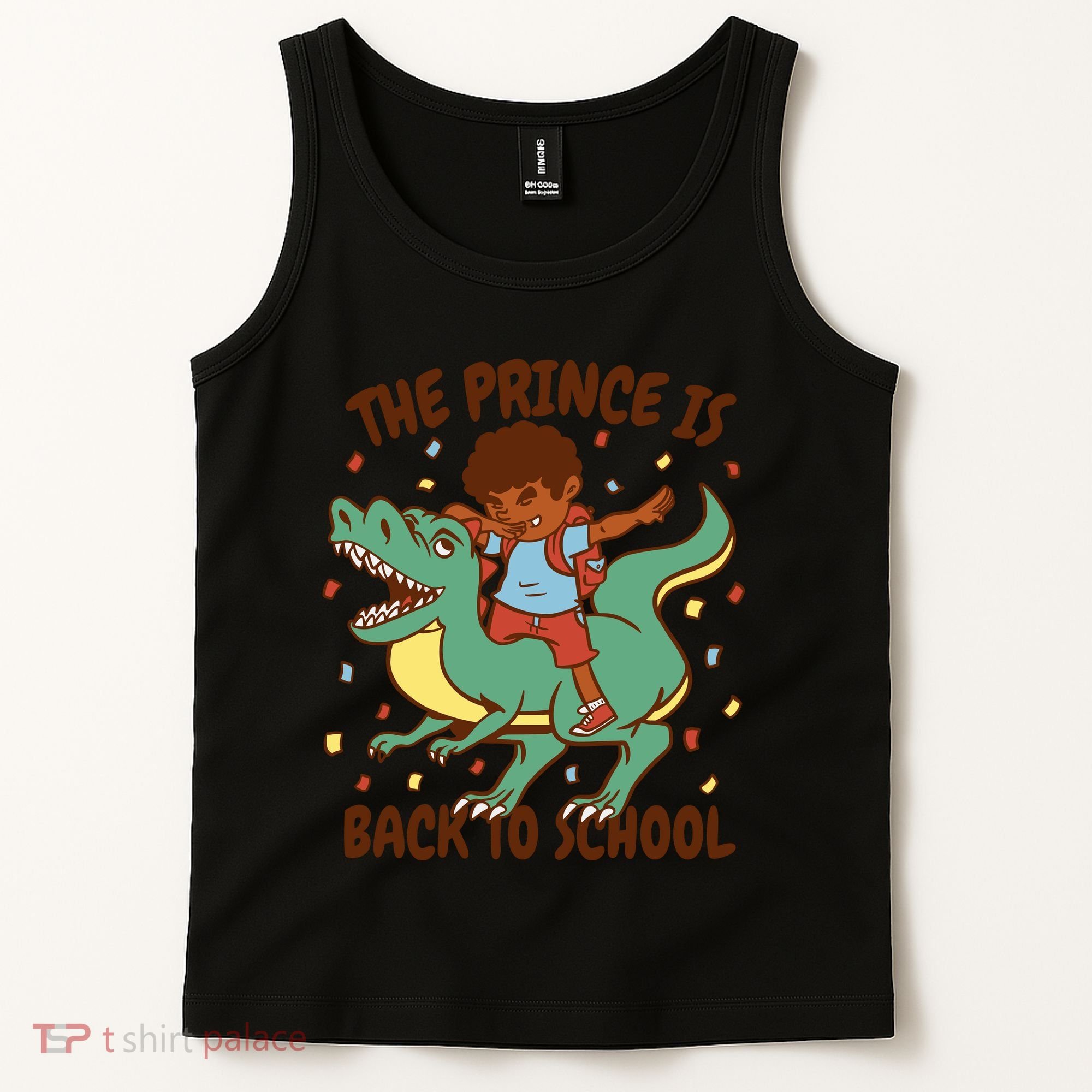 The Prince Is Back To School Dinosaur Dab Tank Top