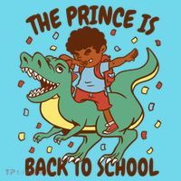 The Prince Is Back To School Dinosaur Dab Long Sleeve Shirt thumb 2