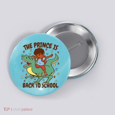 The Prince Is Back To School Dinosaur Dab Button