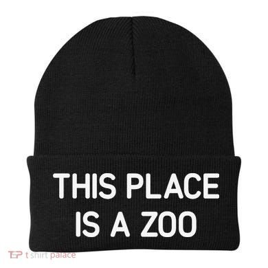This Place Is A Zoo Funny Jokes Sarcastic Beanie