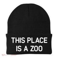 This Place Is A Zoo Funny Jokes Sarcastic Beanie thumb 0