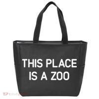 This Place Is A Zoo Funny Jokes Sarcastic Tote Bag thumb 0
