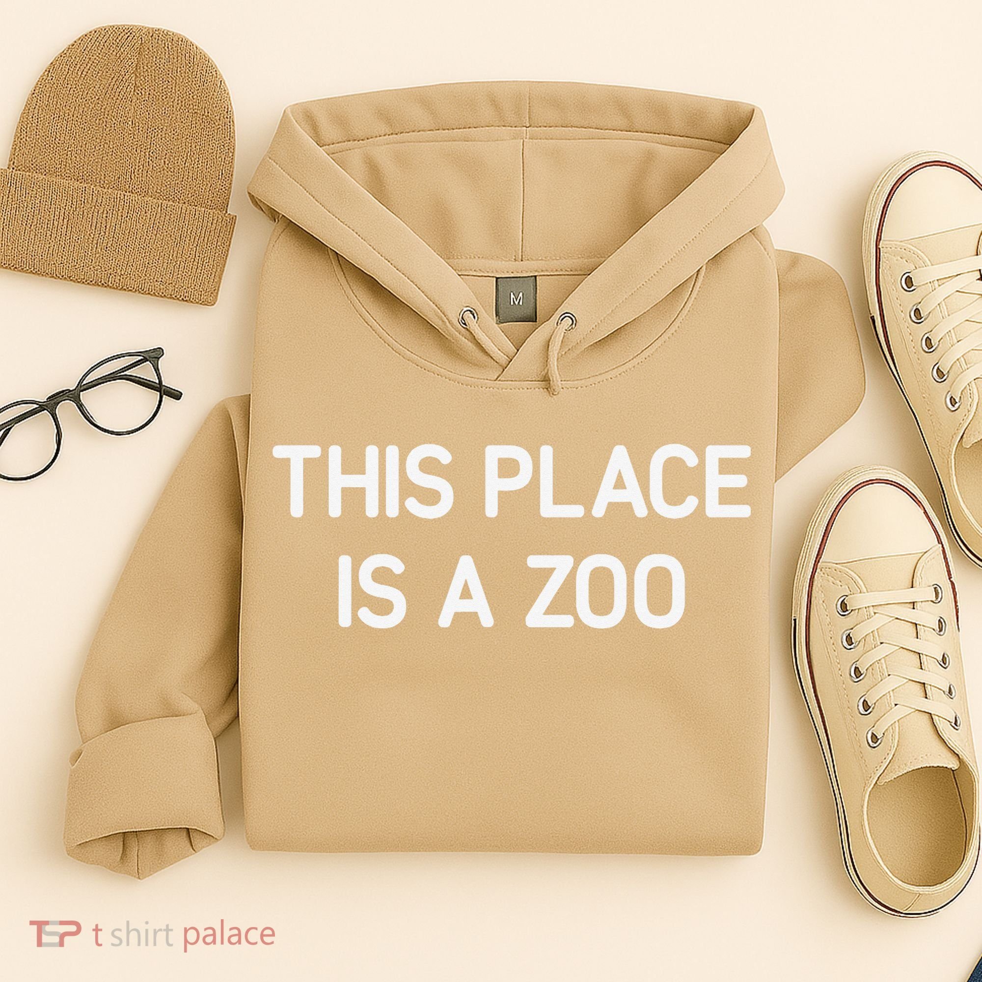 This Place Is A Zoo Funny Jokes Sarcastic Hoodie