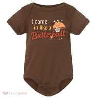 Thanksgiving Puns I Came In Like A Butterball Funny Turkey Baby Bodysuit thumb 0