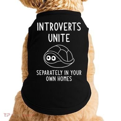 Turtle Pun Introverts Unite Funny Jokes Sarcastic Doggie Tank