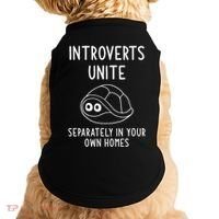 Turtle Pun Introverts Unite Funny Jokes Sarcastic Doggie Tank thumb 0