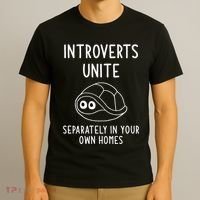 Turtle Pun Introverts Unite Funny Jokes Sarcastic T-Shirt thumb 3