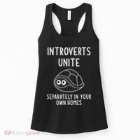 Turtle Pun Introverts Unite Funny Jokes Sarcastic Women's Tank Top thumb 0