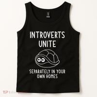 Turtle Pun Introverts Unite Funny Jokes Sarcastic Tank Top thumb 2
