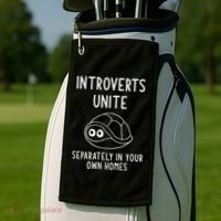 Turtle Pun Introverts Unite Funny Jokes Sarcastic Golf Towel thumb 2