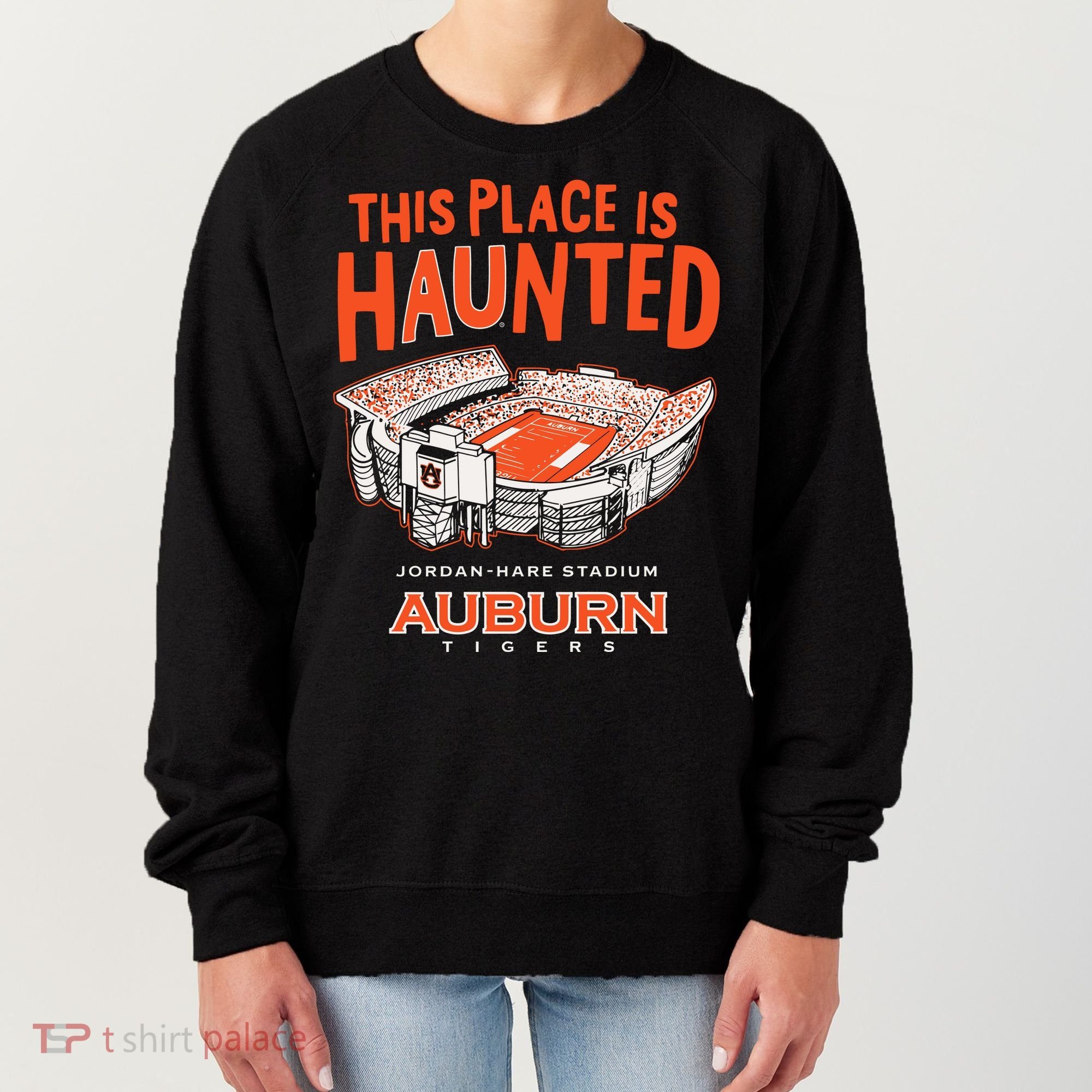 This Place Is Haunted Jordan Hare Stadium Football Team Lover Women's Sweatshirt