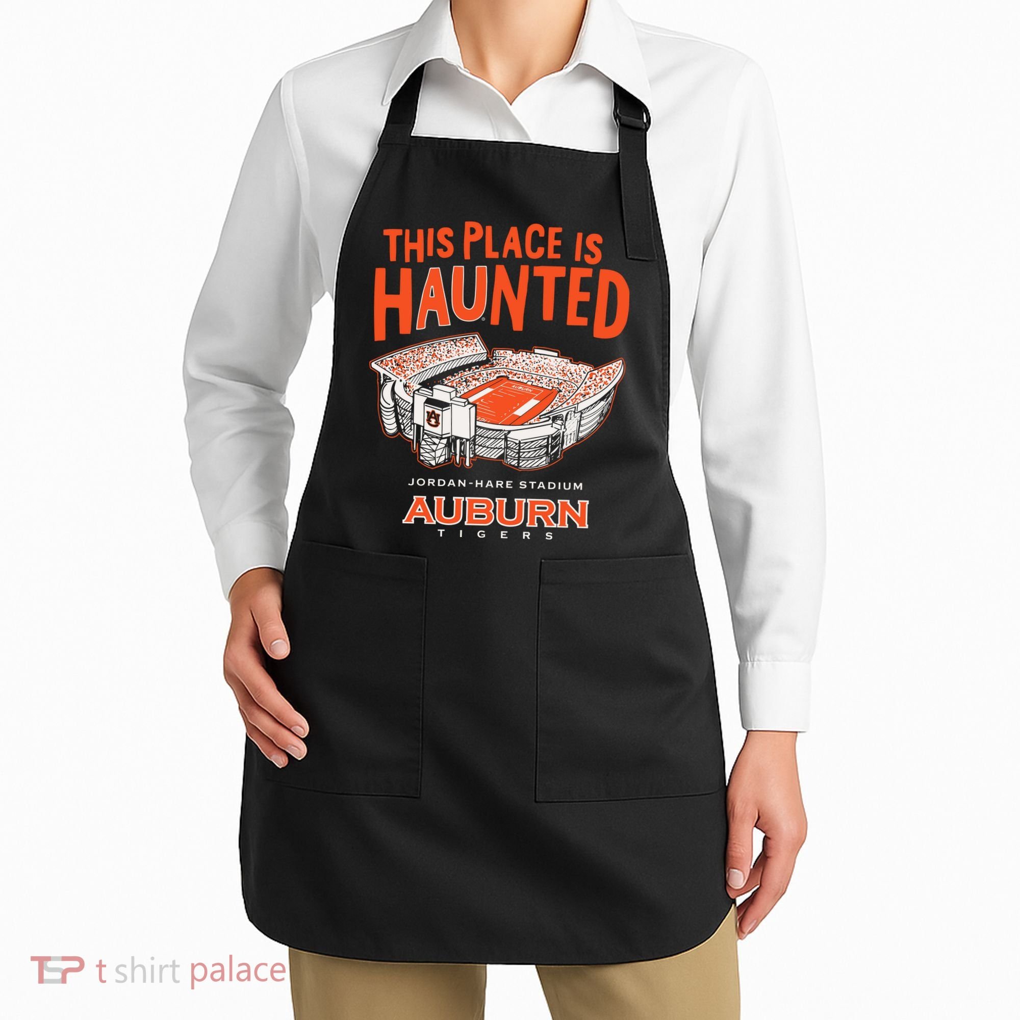 This Place Is Haunted Jordan Hare Stadium Football Team Lover Apron