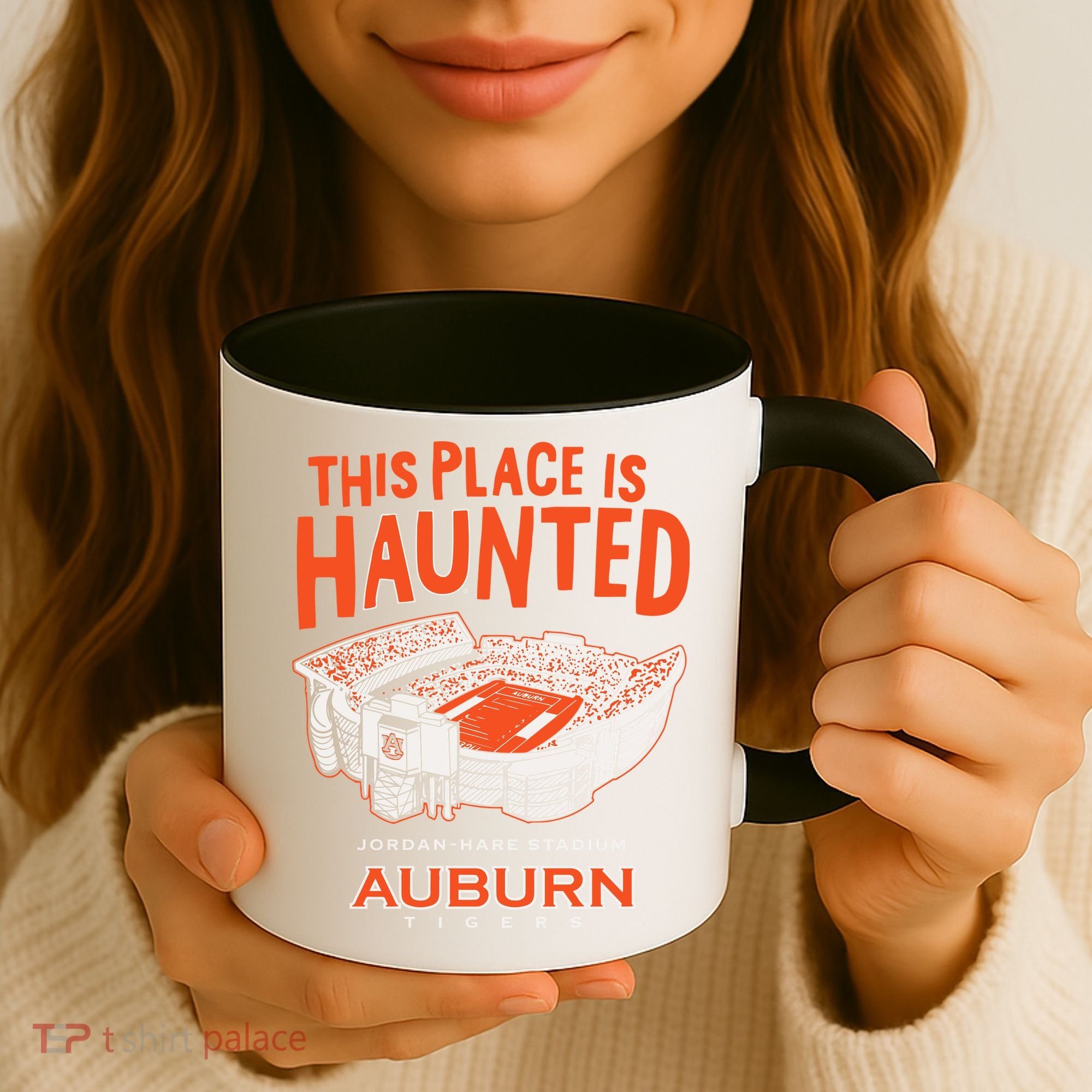 This Place Is Haunted Jordan Hare Stadium Football Team Lover Coffee Mug
