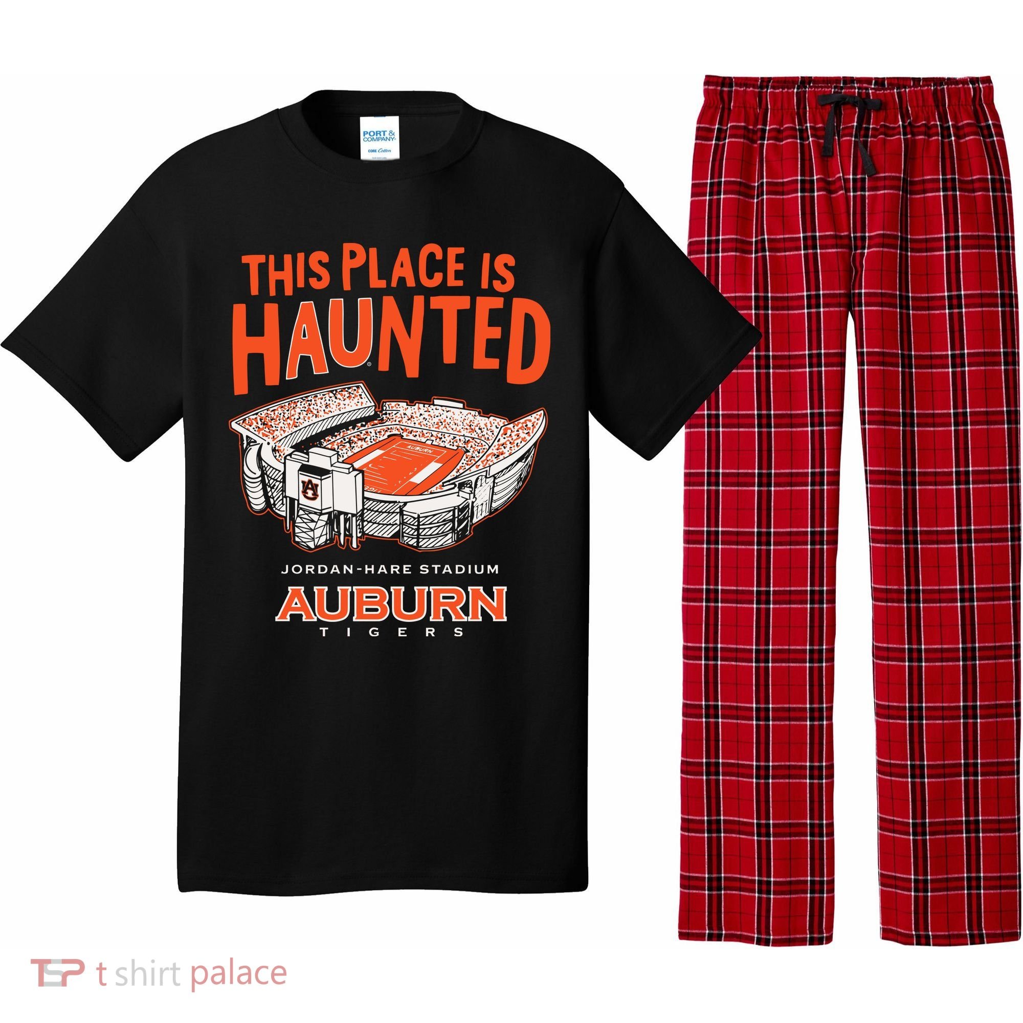 This Place Is Haunted Jordan Hare Stadium Football Team Lover Pajama Set