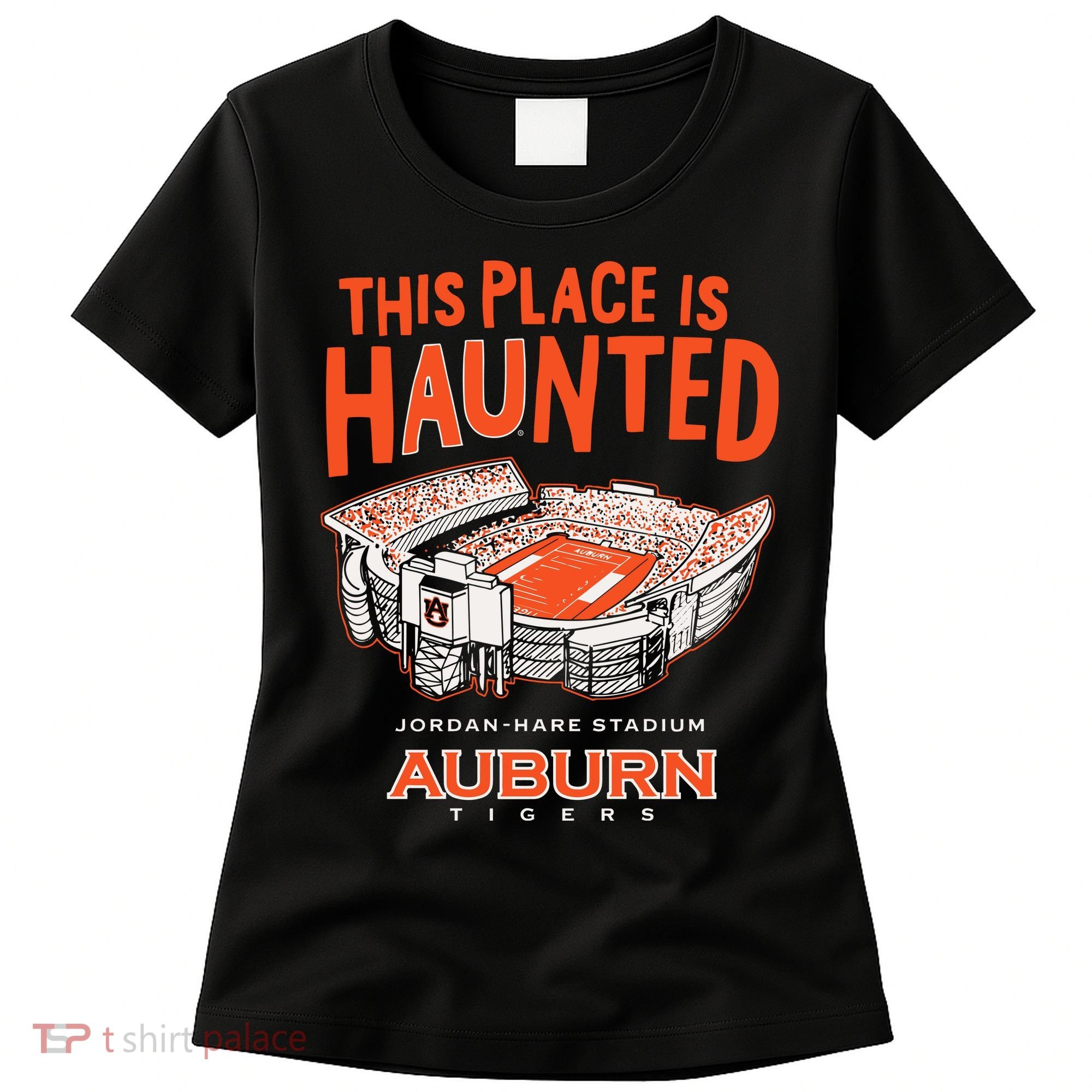 This Place Is Haunted Jordan Hare Stadium Football Team Lover Women's T-Shirt