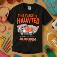 This Place Is Haunted Jordan Hare Stadium Football Team Lover Kids T-Shirt thumb 3