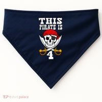 This Pirate Is 4 Pirate Themed 4th Birthday Party Boy USA-Made Doggie Bandana thumb 0