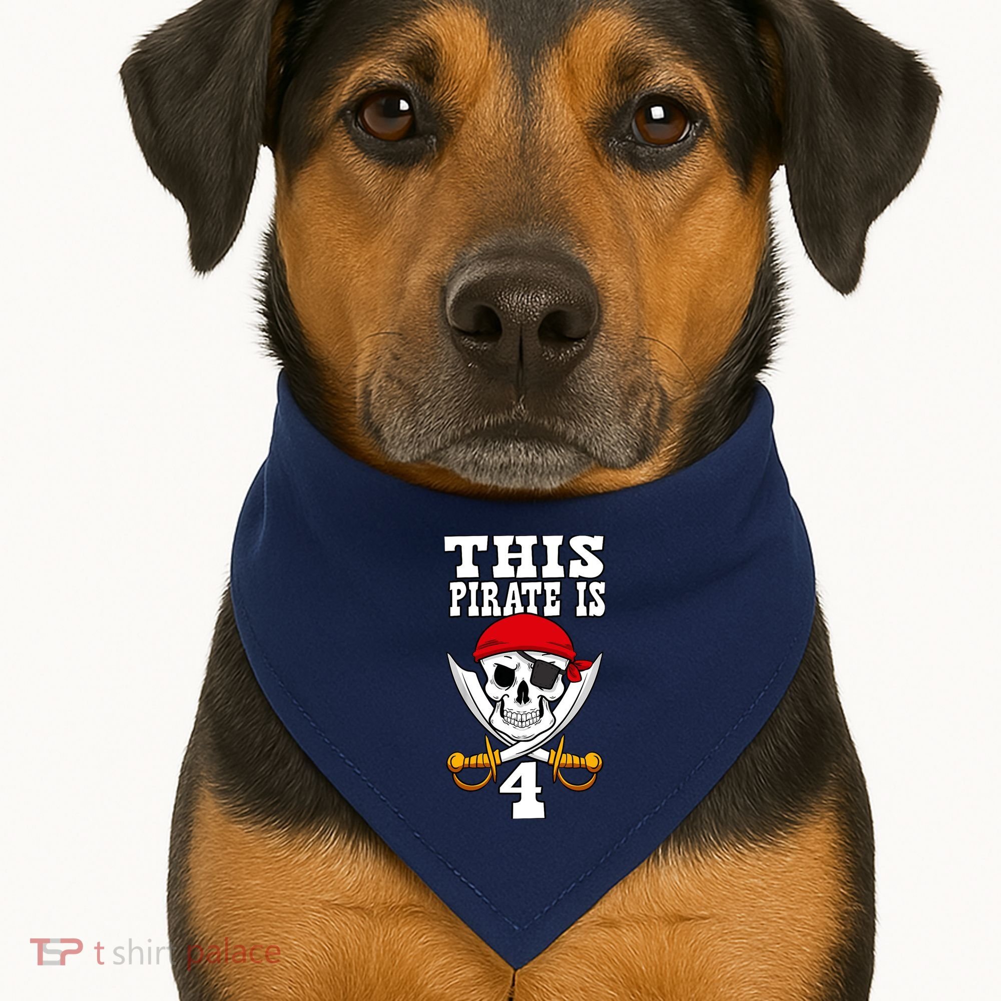This Pirate Is 4 Pirate Themed 4th Birthday Party Boy USA-Made Doggie Bandana