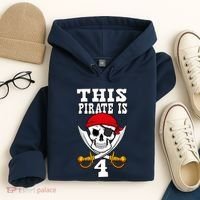 This Pirate Is 4 Pirate Themed 4th Birthday Party Boy Hoodie thumb 4