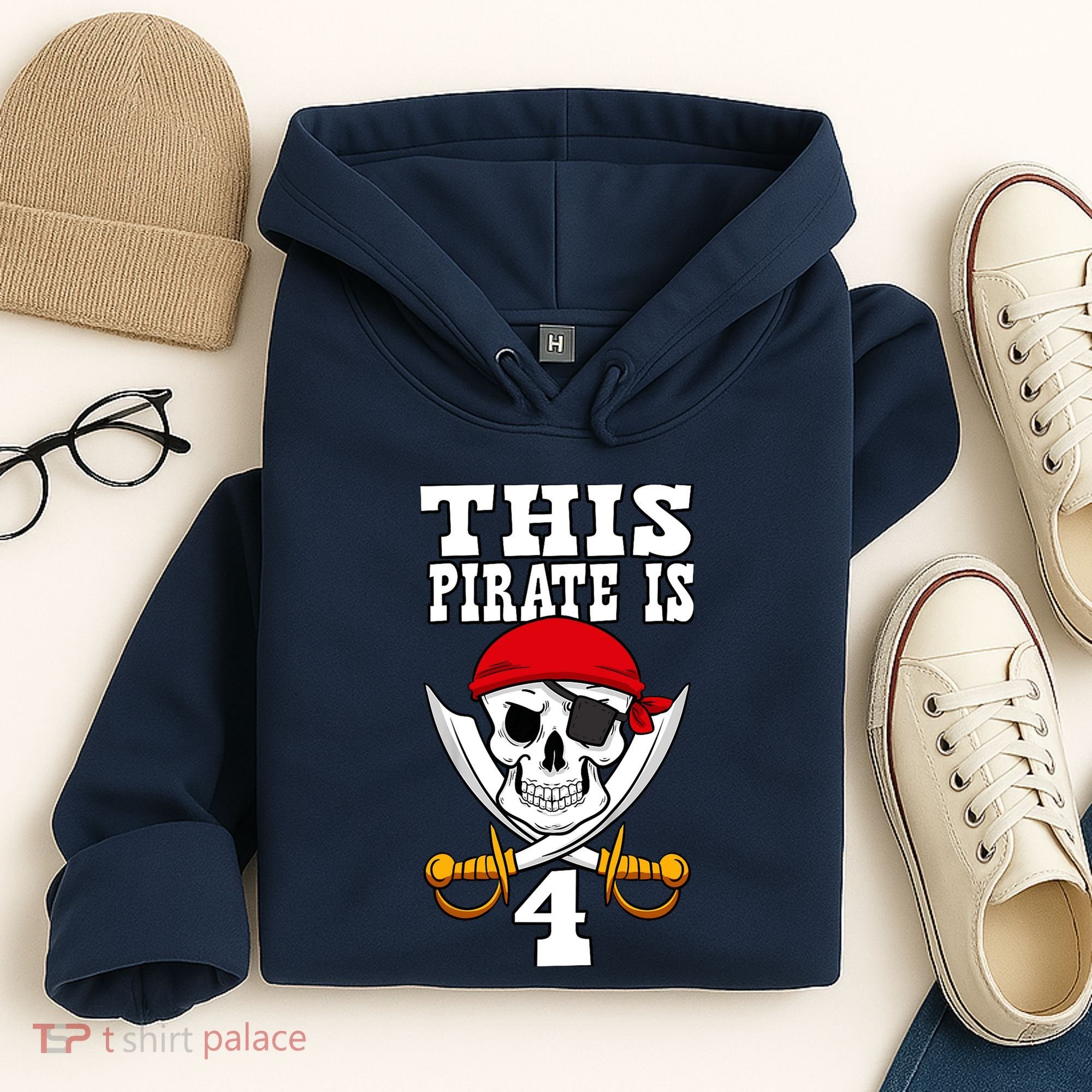 This Pirate Is 4 Pirate Themed 4th Birthday Party Boy Hoodie