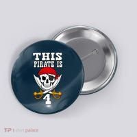 This Pirate Is 4 Pirate Themed 4th Birthday Party Boy Button thumb 0