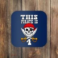 This Pirate Is 4 Pirate Themed 4th Birthday Party Boy Coaster thumb 0