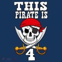 This Pirate Is 4 Pirate Themed 4th Birthday Party Boy Mousepad thumb 1