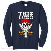 This Pirate Is 4 Pirate Themed 4th Birthday Party Boy Tall Sweatshirt thumb 0