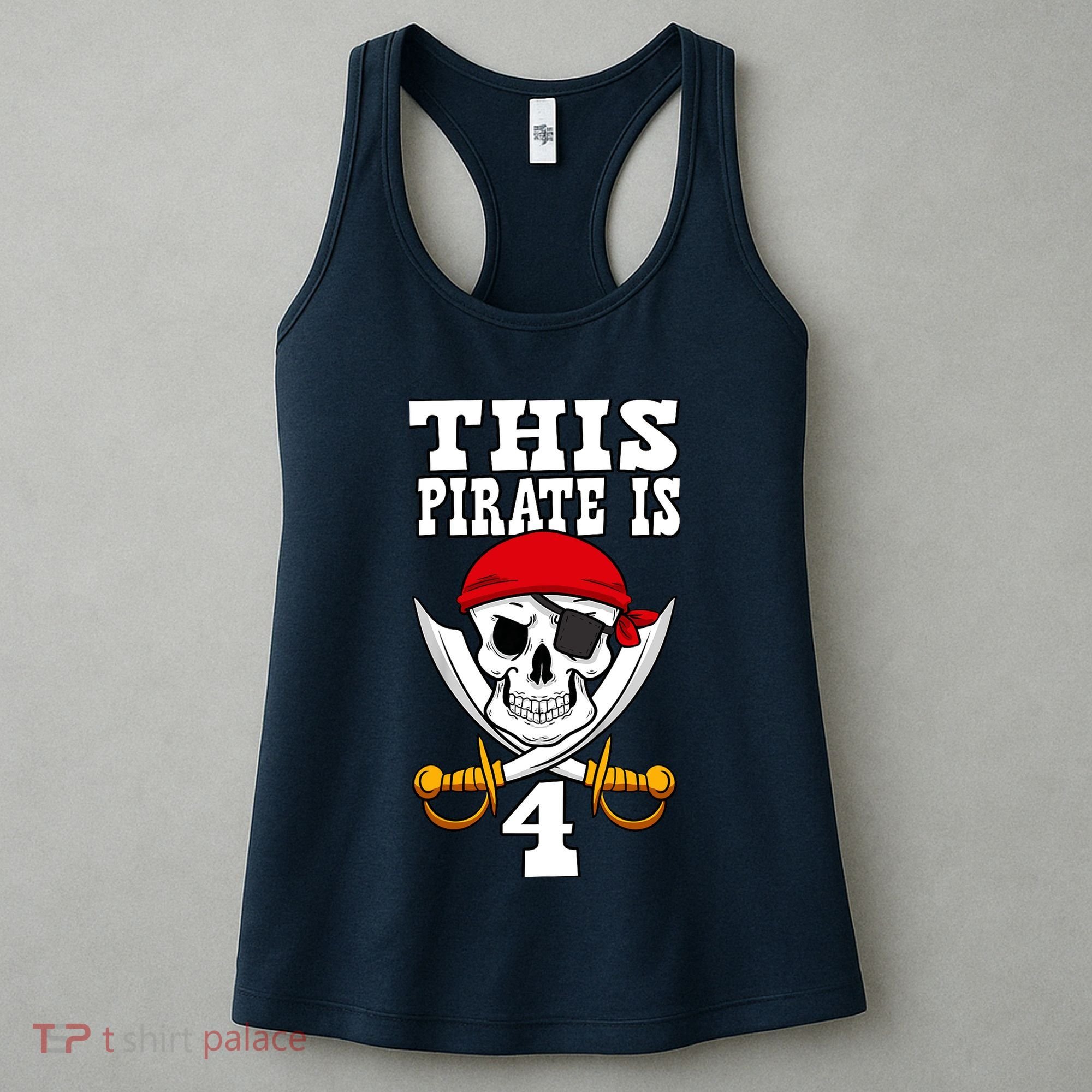 This Pirate Is 4 Pirate Themed 4th Birthday Party Boy Women's Tank Top