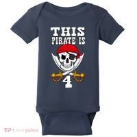 This Pirate Is 4 Pirate Themed 4th Birthday Party Boy Baby Bodysuit thumb 0