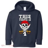 This Pirate Is 4 Pirate Themed 4th Birthday Party Boy Toddler Hoodie thumb 0